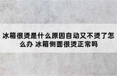 冰箱很烫是什么原因自动又不烫了怎么办 冰箱侧面很烫正常吗